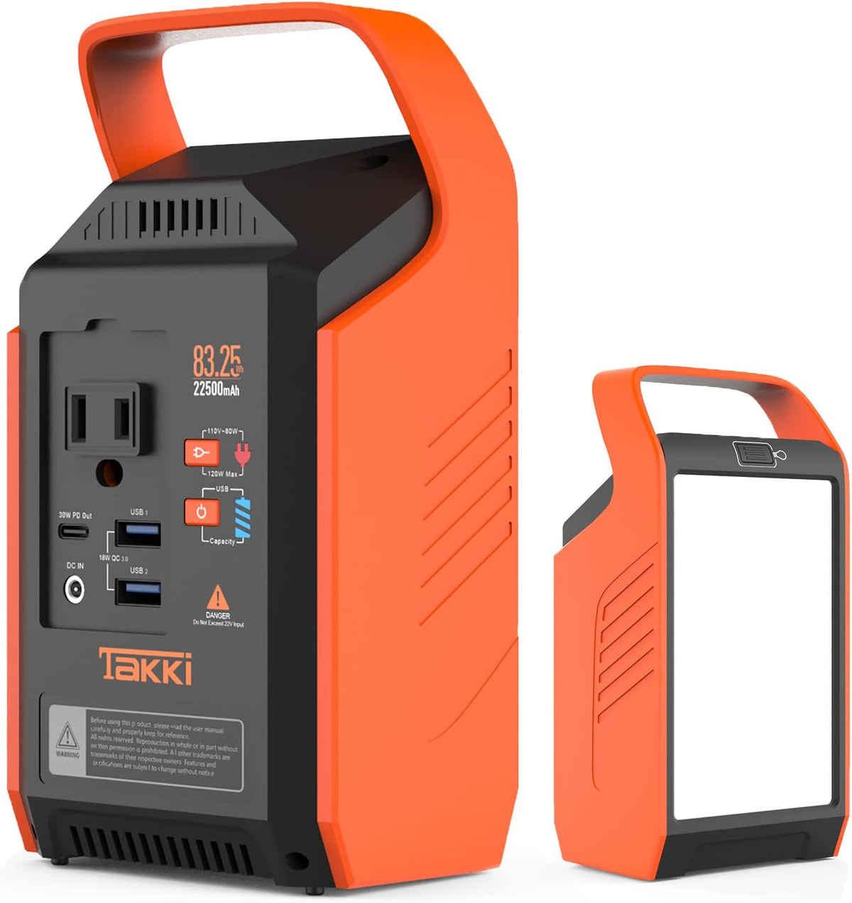 83Wh Portable Power Station with 110V AC Outlet Peak 120W Battery Backup A58778
