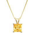 18K Yellow Gold Citrine Pendant with 18" Chain U2123