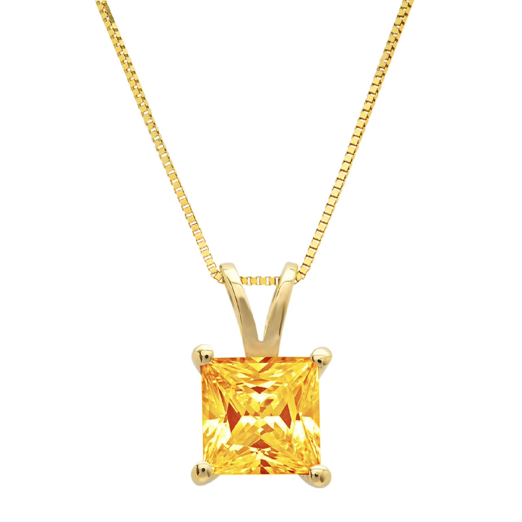 18K Yellow Gold Citrine Pendant with 18" Chain U2123
