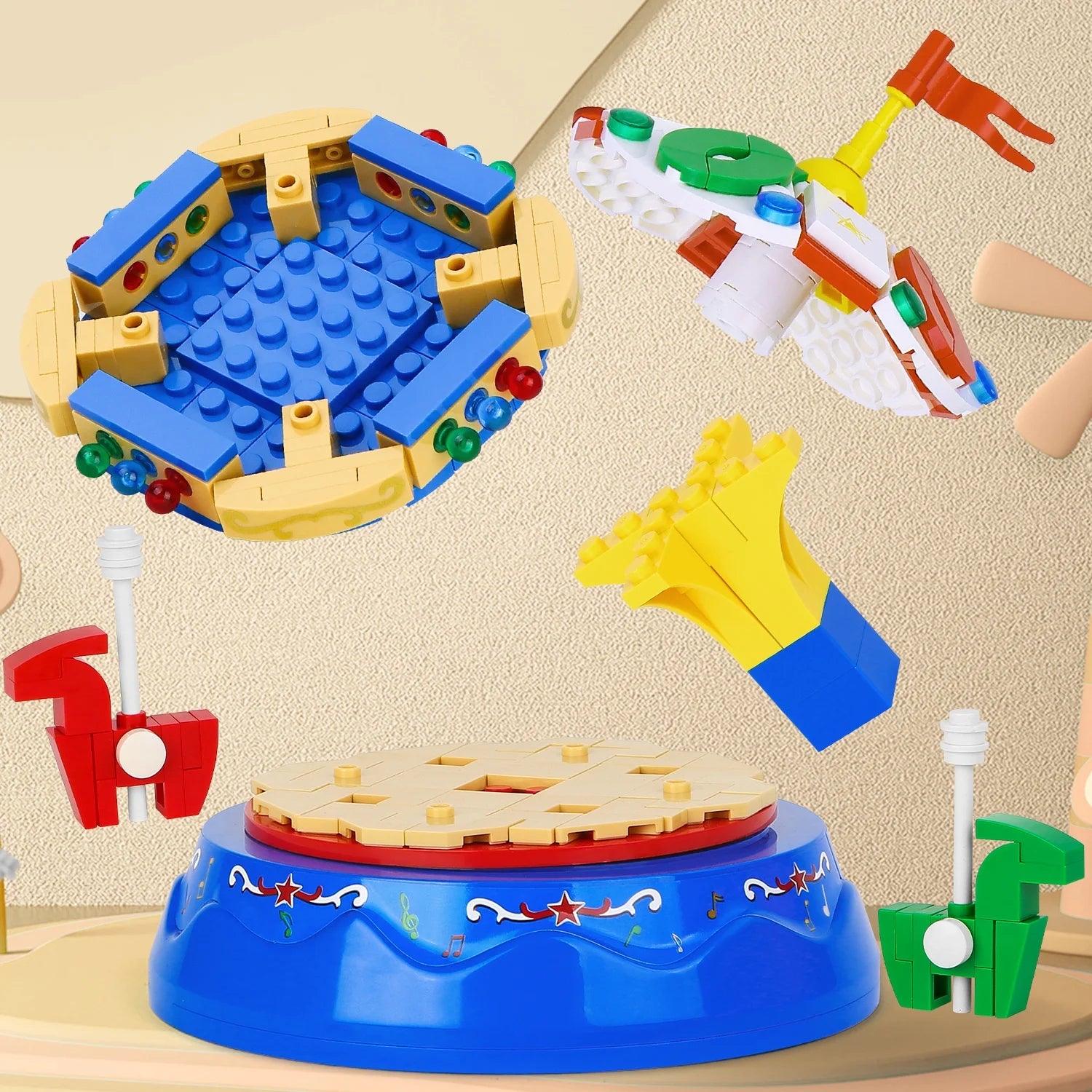 Yellow&Blue 222pcs Music Box Building Blocks E6683