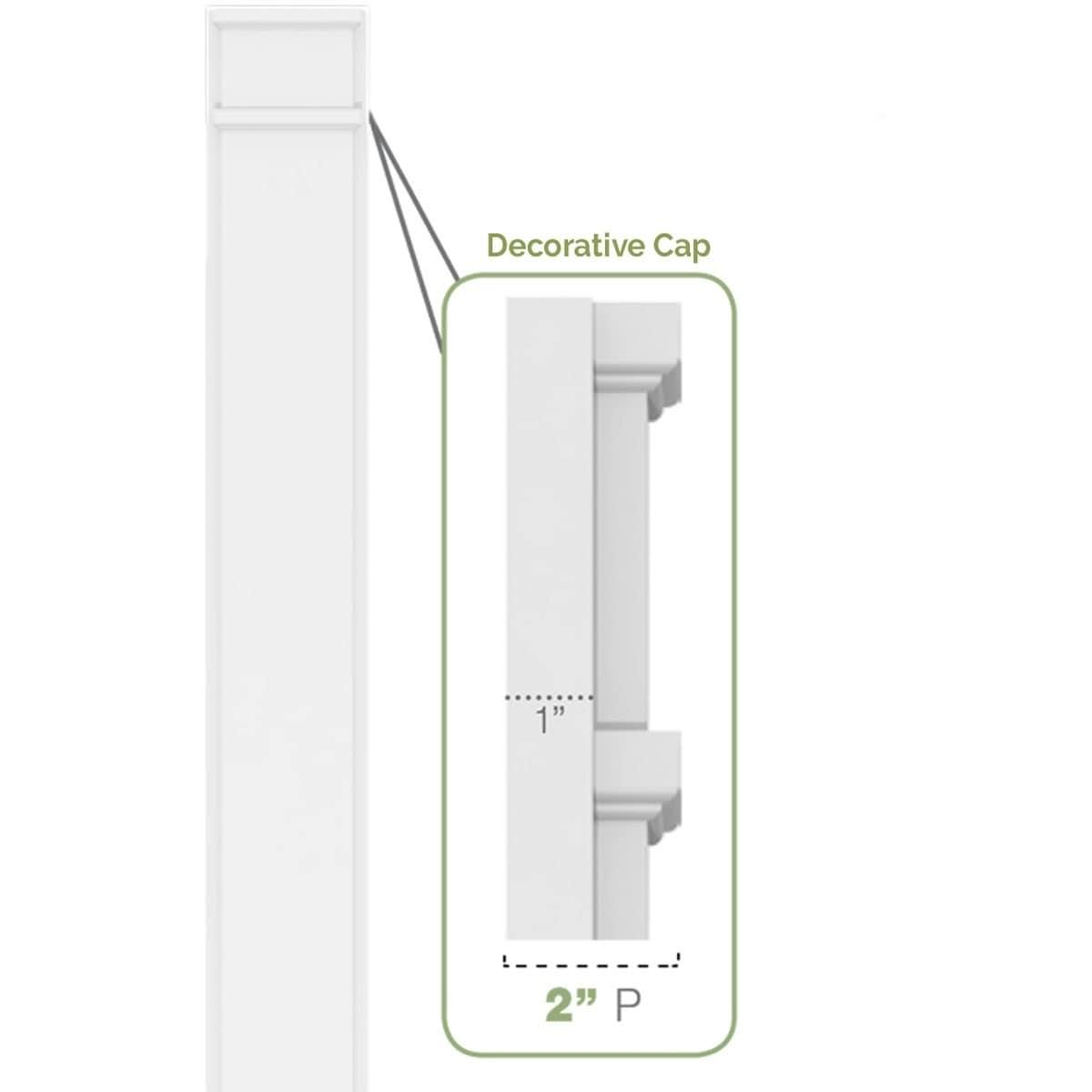 Plain PVC Pilaster with Standard Capital & Base (Pair) F20352