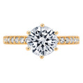 1.71ct Round Cut Blue Natural Aquamarine 18k Yellow Gold Engagement Ring Size 3.5 R11378