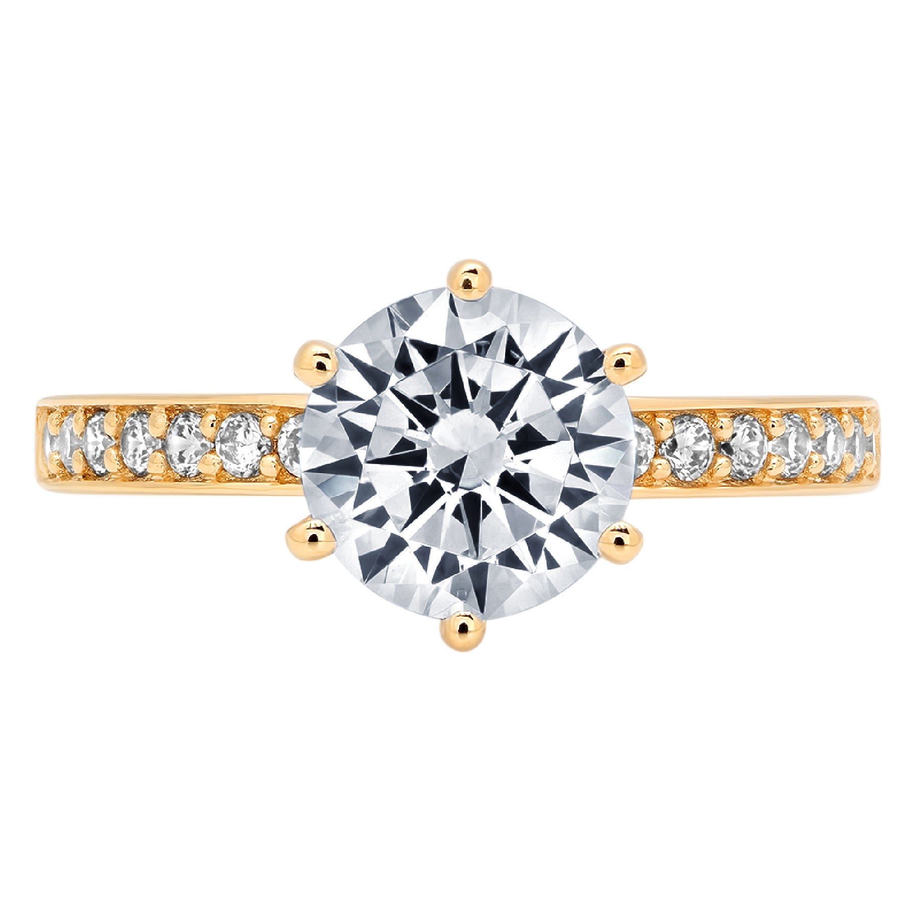 1.71ct Round Cut Blue Natural Aquamarine 18k Yellow Gold Engagement Ring Size 3.5 R11378