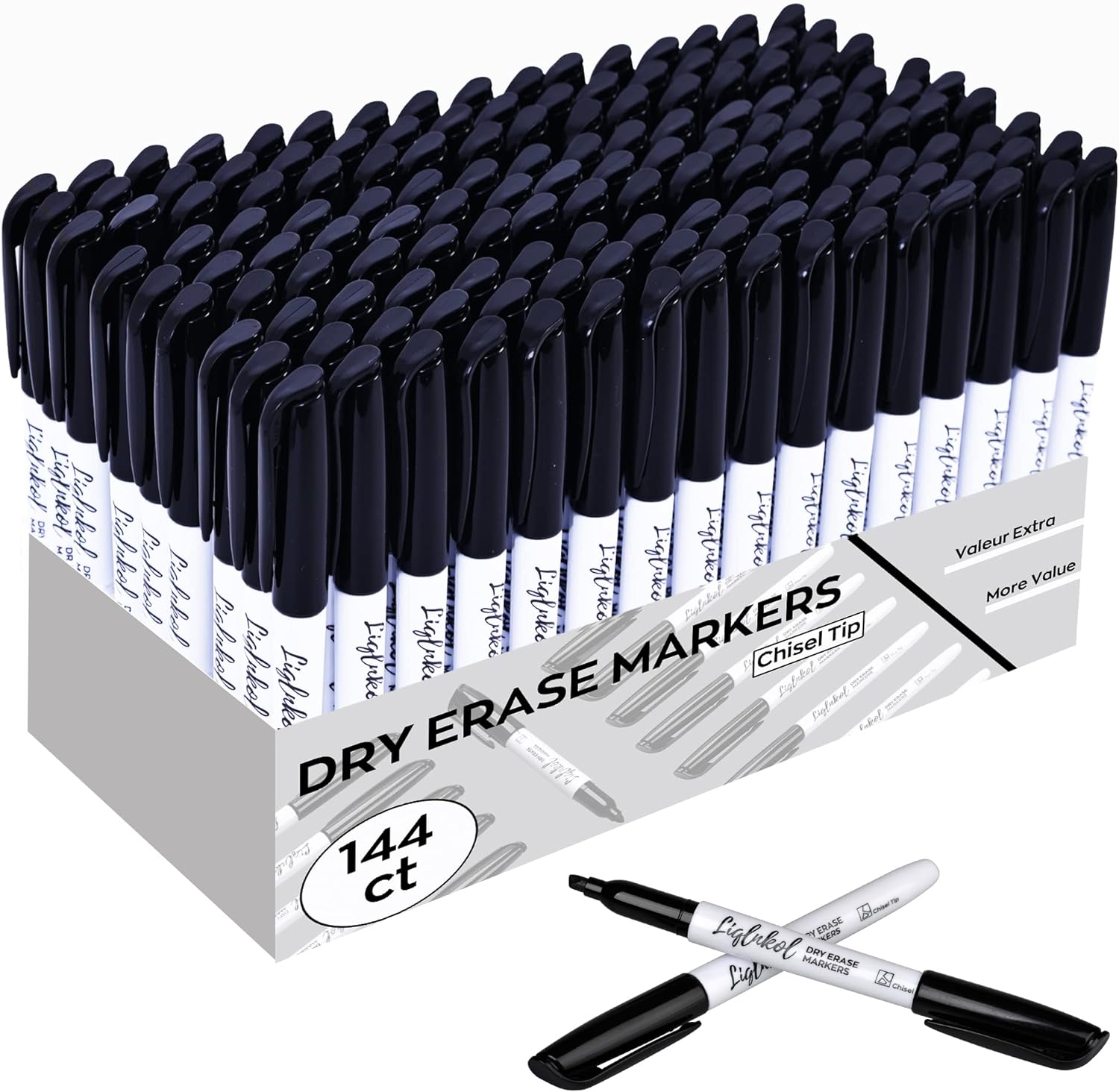 144 Pack Chisel Point Low Odor Dry Erase Markers O5855