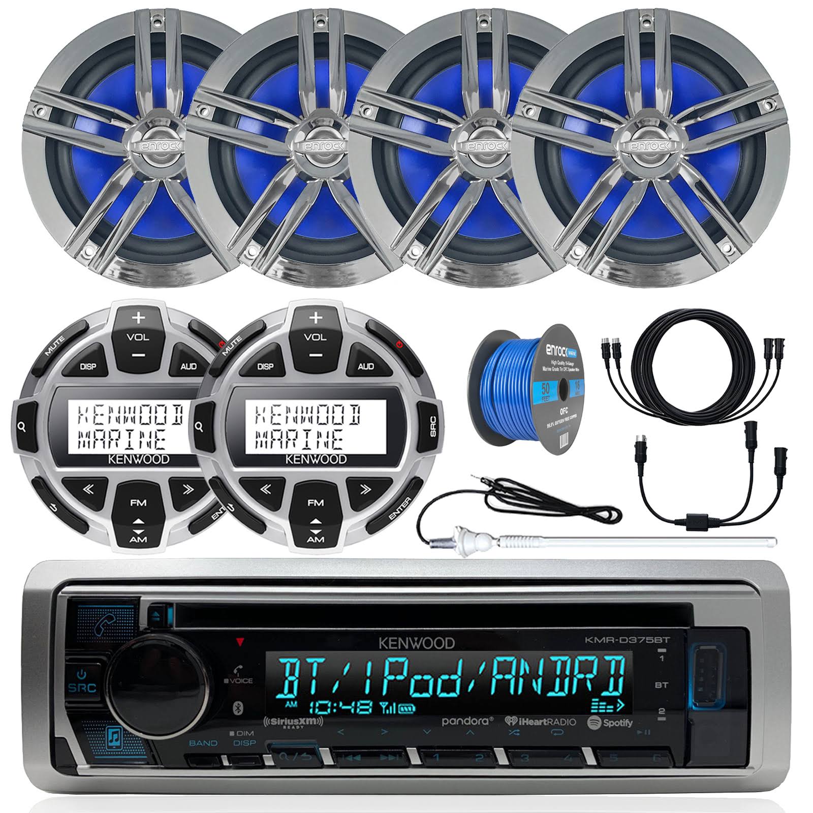 Charcoal USB CD Bluetooth Stereo with 4X 6.5 180W Speakers R776329