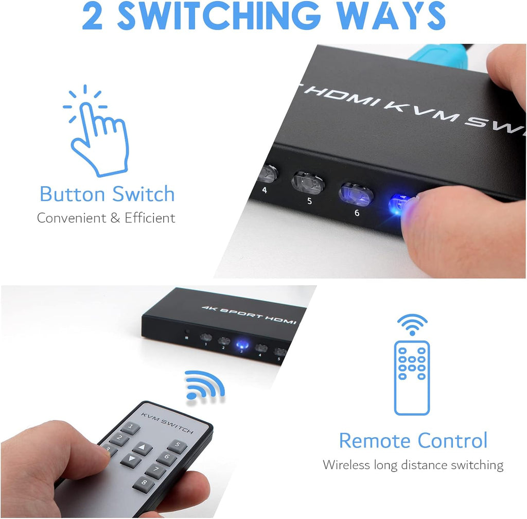8 Port 4K HDMI KVM Switch with USB 2.0 I230
