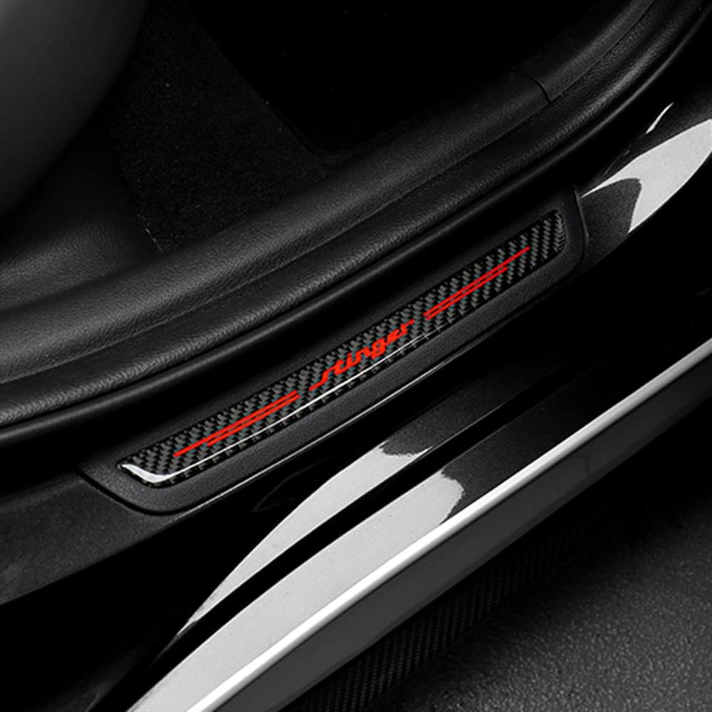 4PCS Carbon Fiber Door Entry Guards Sill Scuff Cover Panel Step Protector Sticker I2437