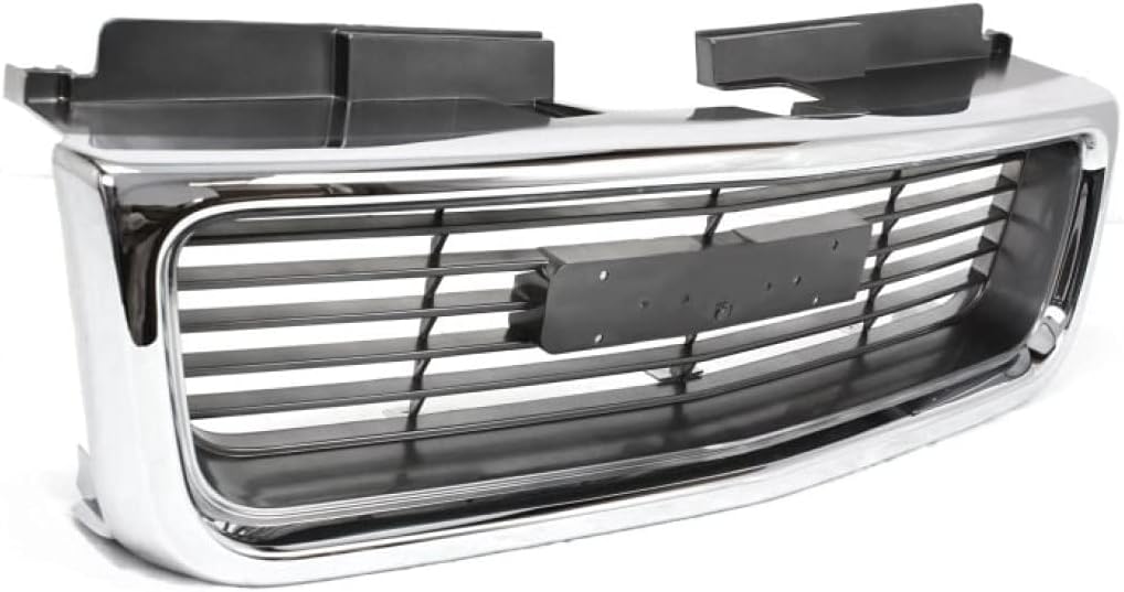 Chrome Shell Grille Assembly with Painted Silver/Gray Insert for GMC Jimmy 1998-2001 K216
