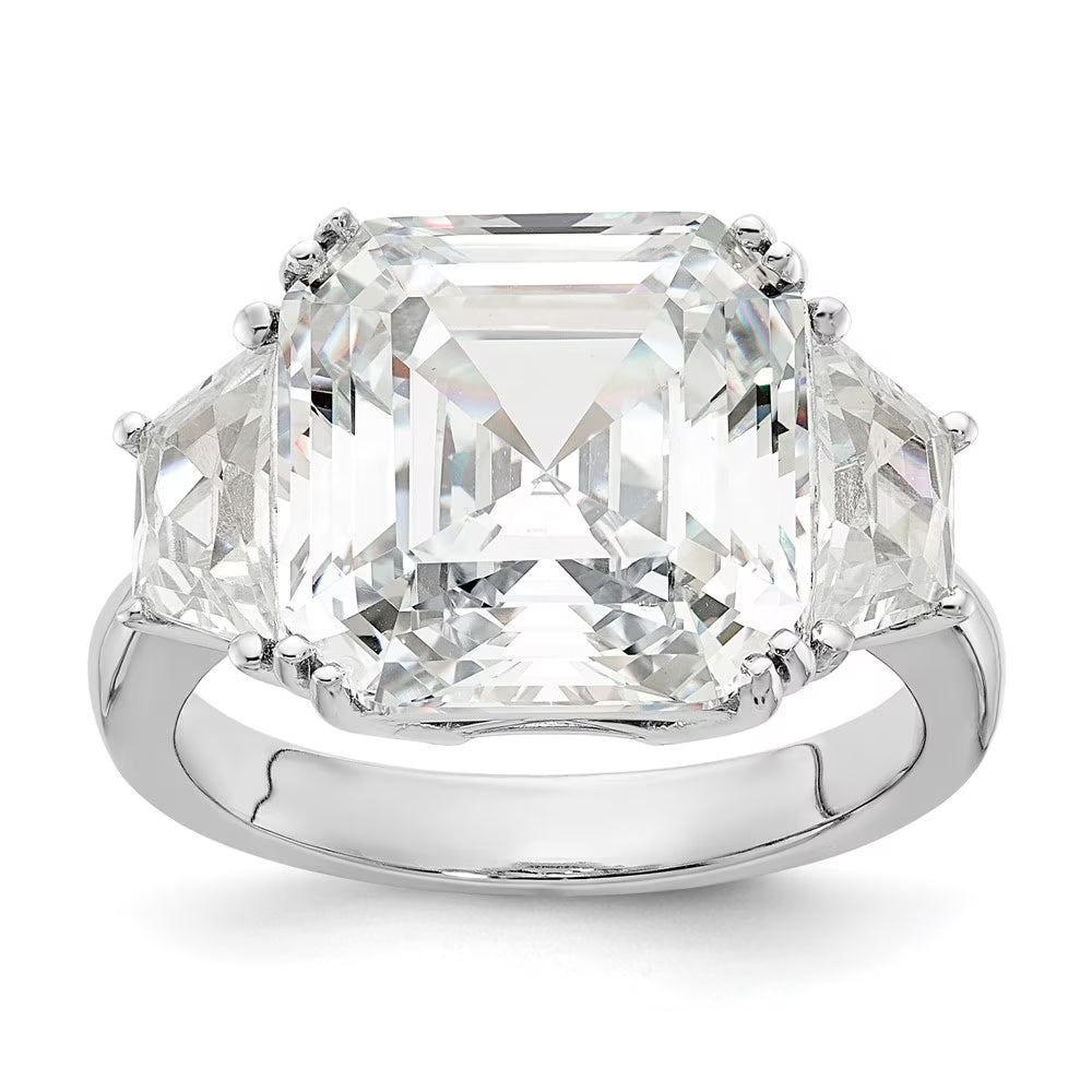 Sterling Silver CZ 3 Stone Ring D154923