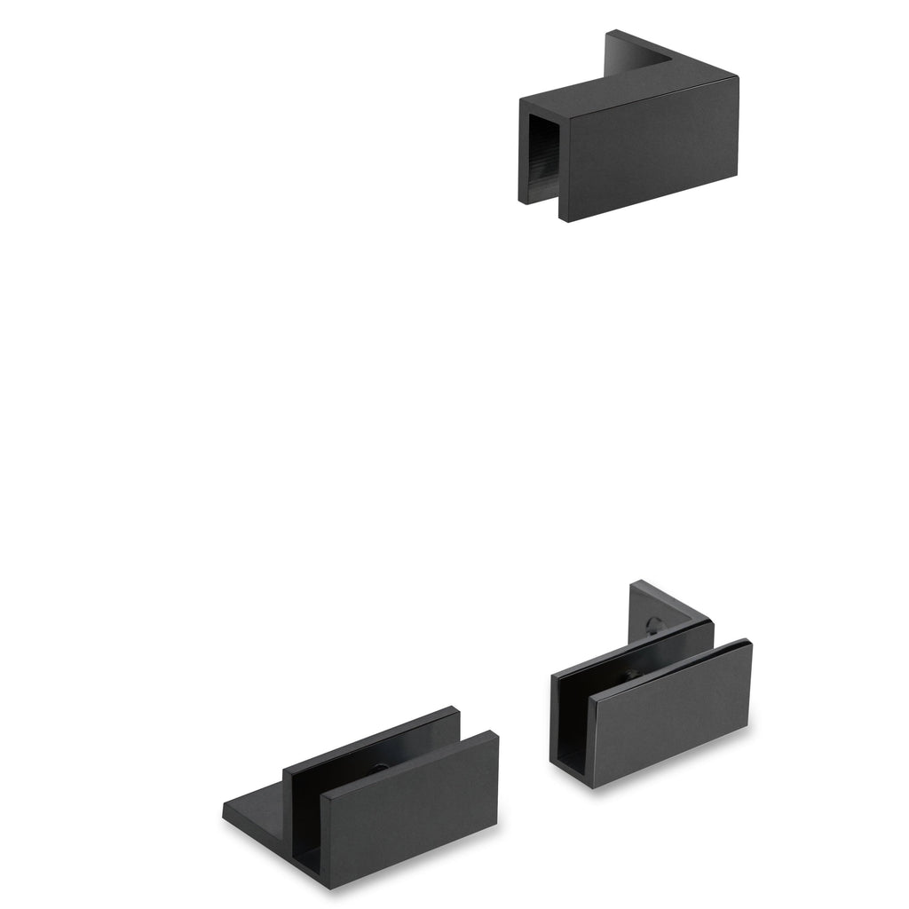 Matte Black Frameless Fixed Glass Shower Panel V274