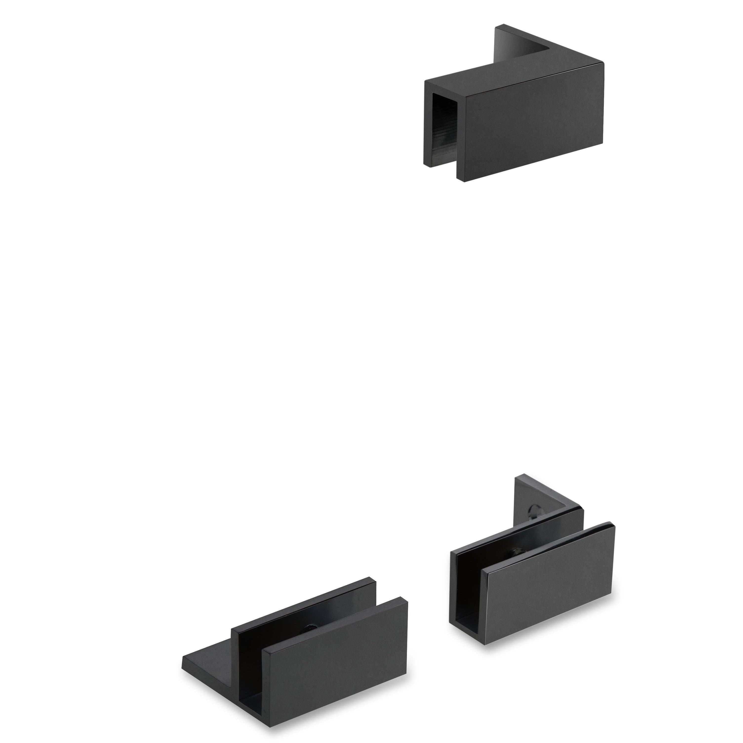 Matte Black Frameless Fixed Glass Shower Panel V274
