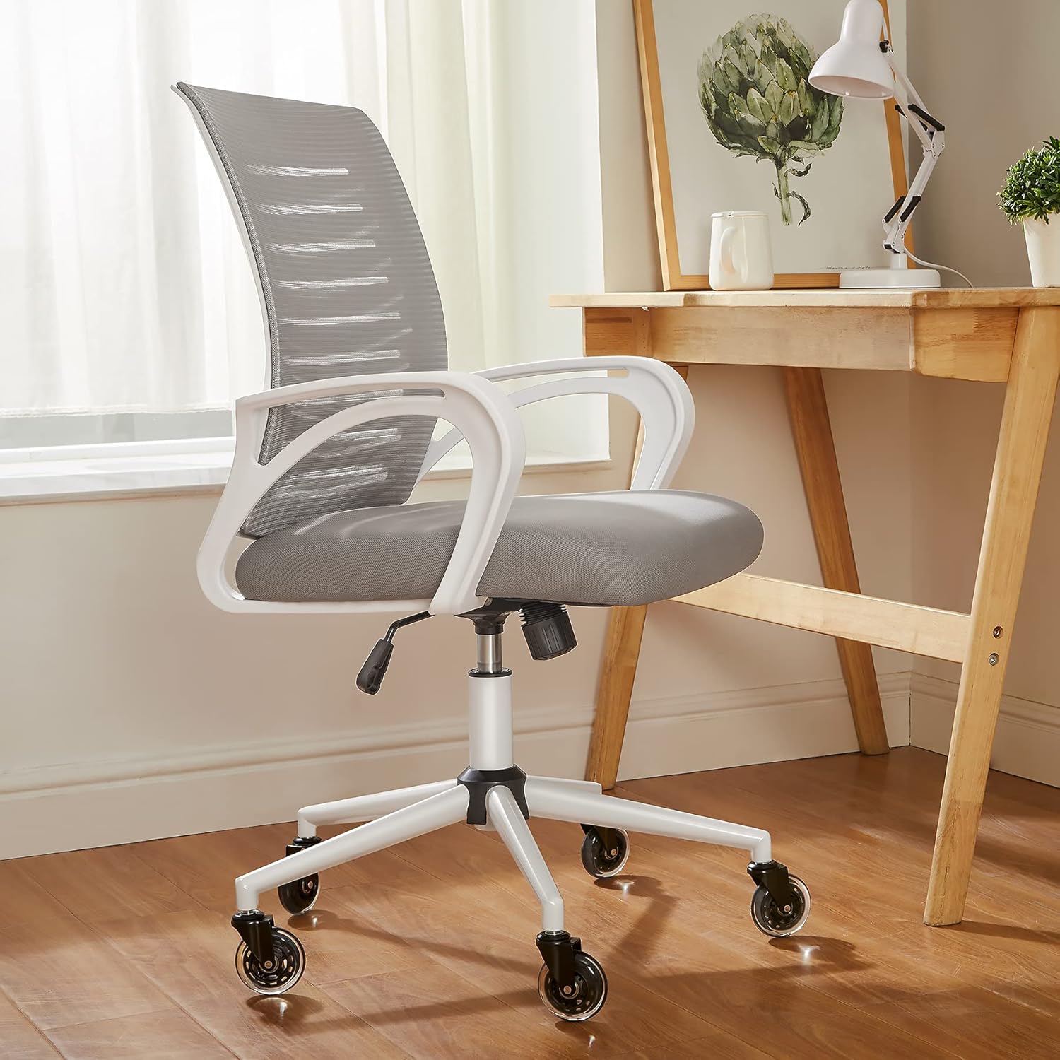 Ergonomic Mesh Mid Back Task Chair with Lumbar Support Armrests R5010