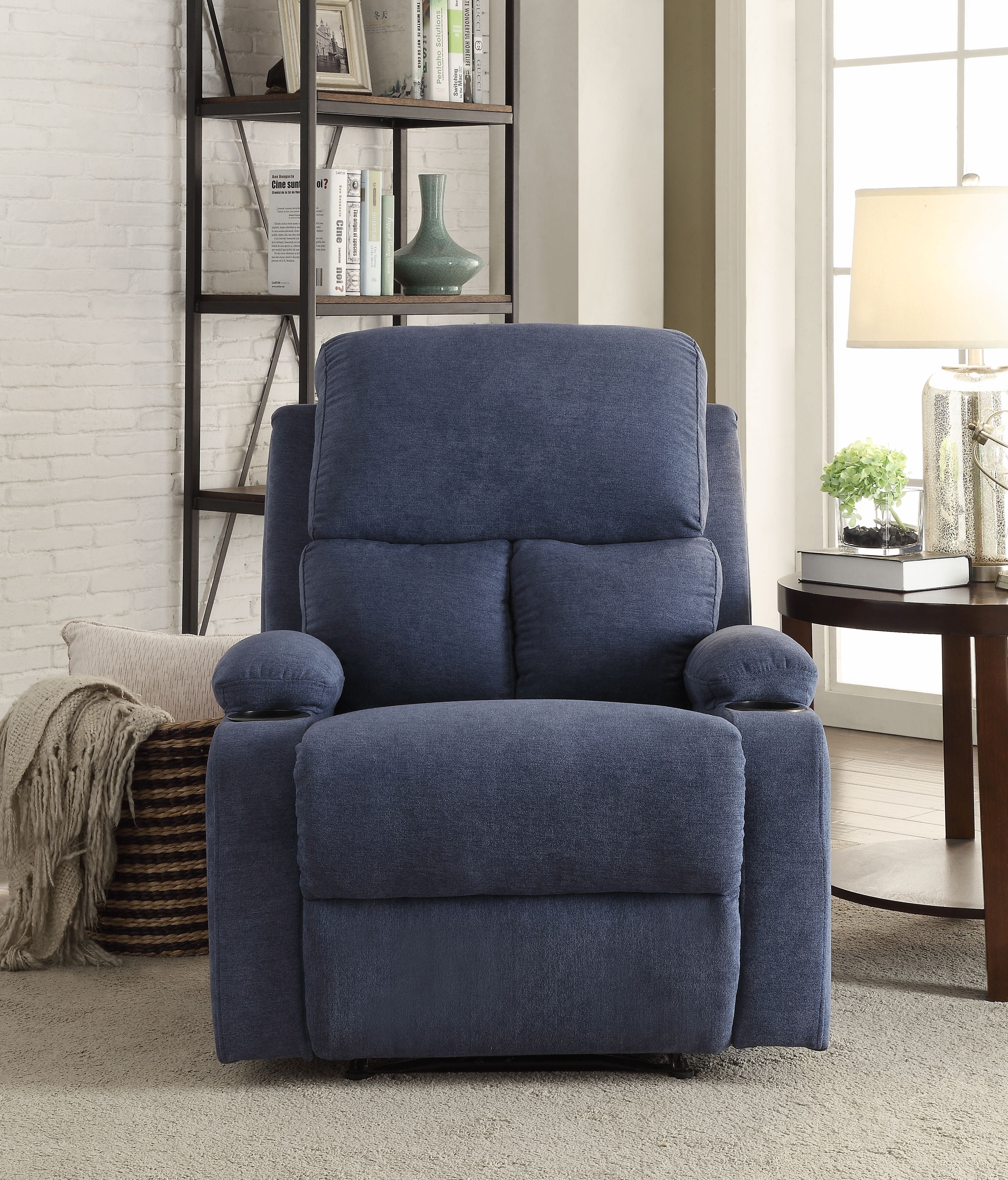Blue Velvet Recliner Y9124