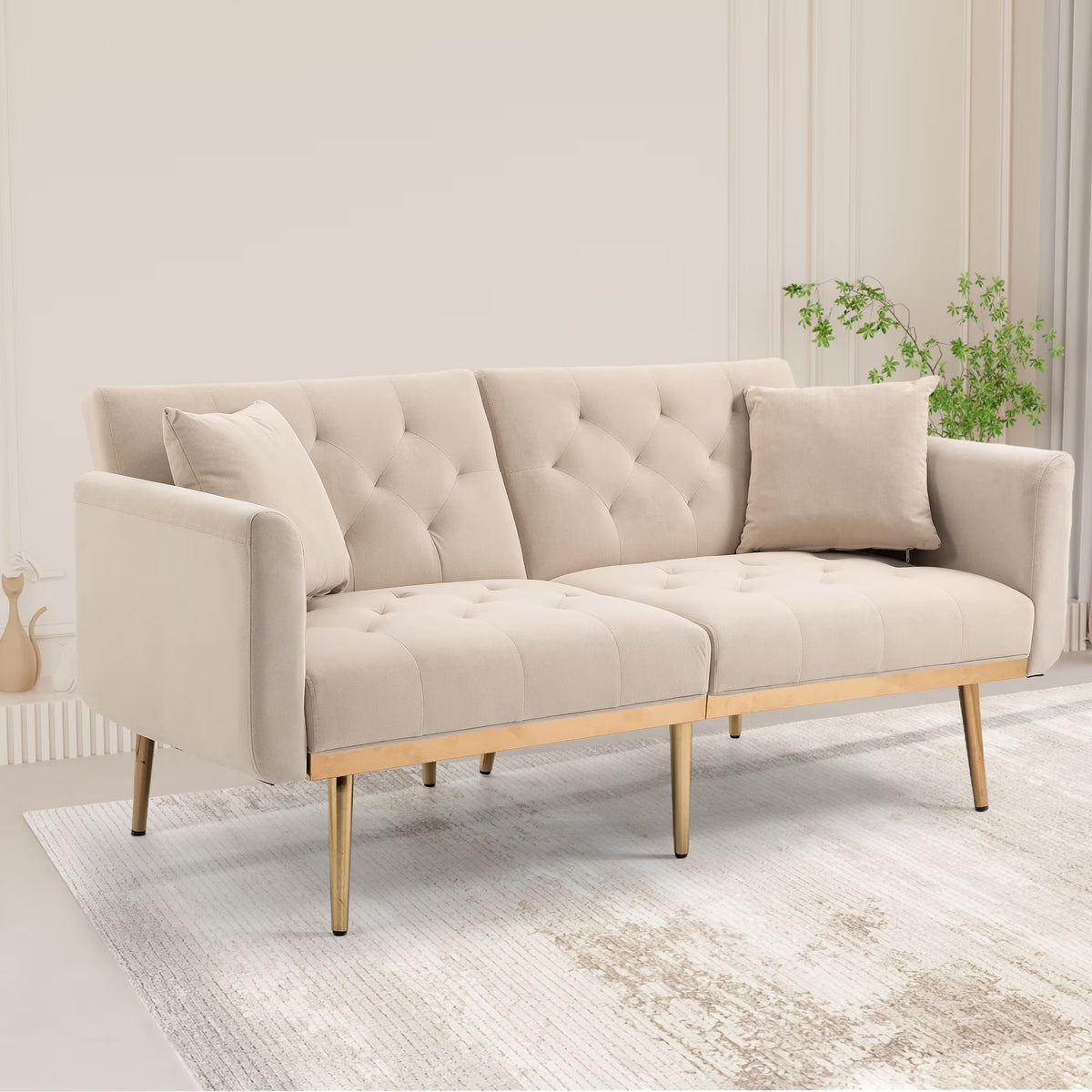 Velvet Sofa with Metal Feet C22791