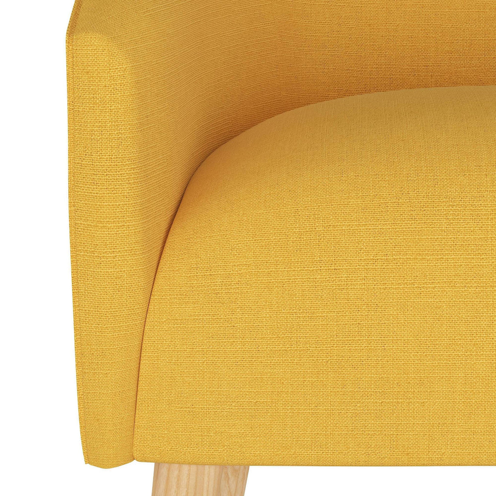 French Yellow Linen Arm Chair N89308