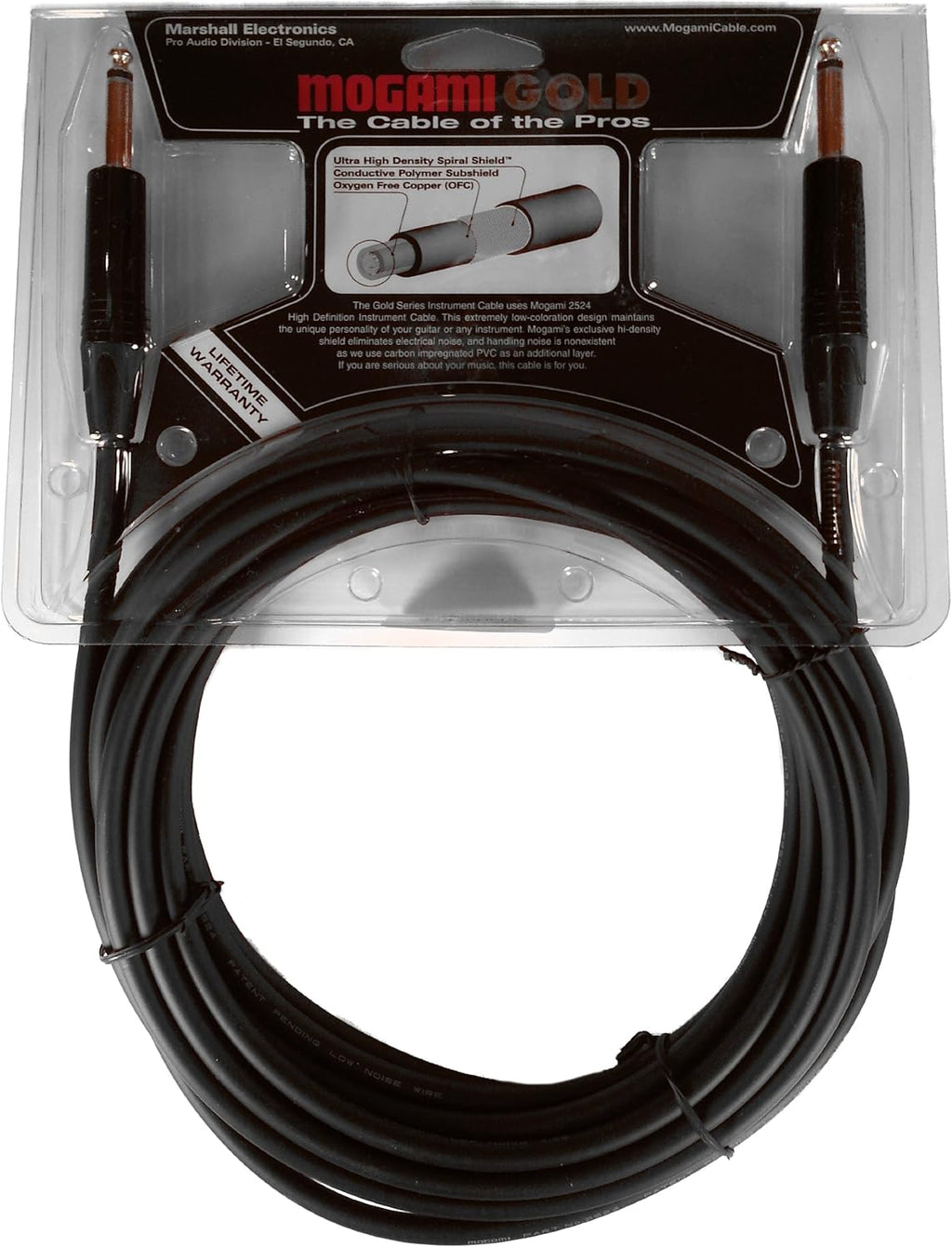 10 Foot Pack of 2 Gold Instrument Cable B16154