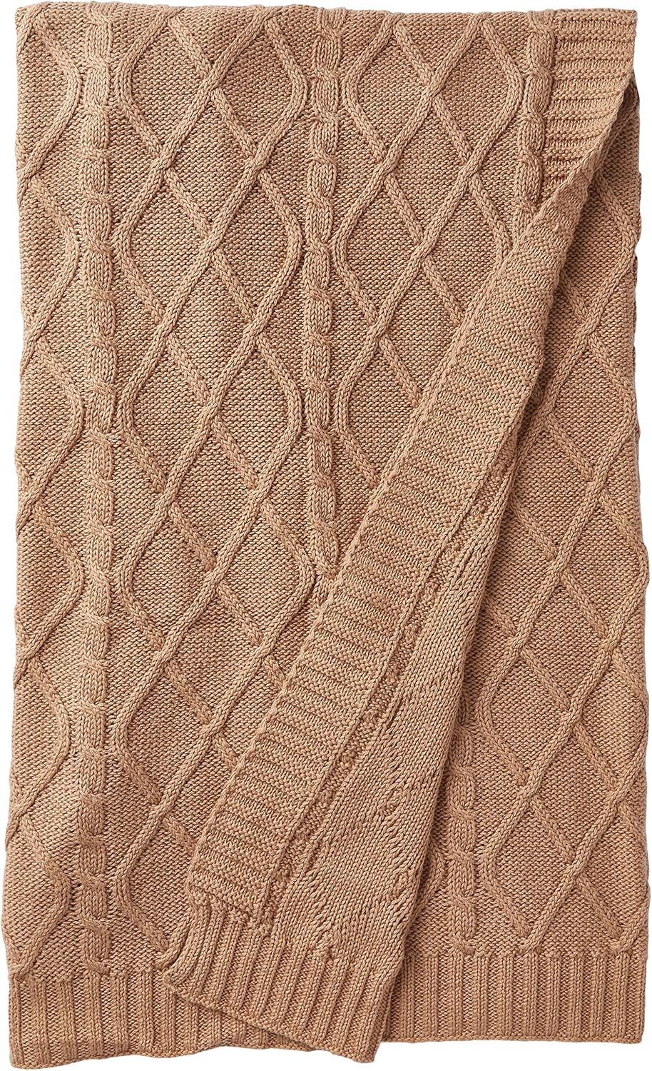 Oversized Cable Knit Throw, 50 x 70, Light Sand Z427