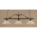 3-Light Billiard Light Bronze White Marble Glass L748310