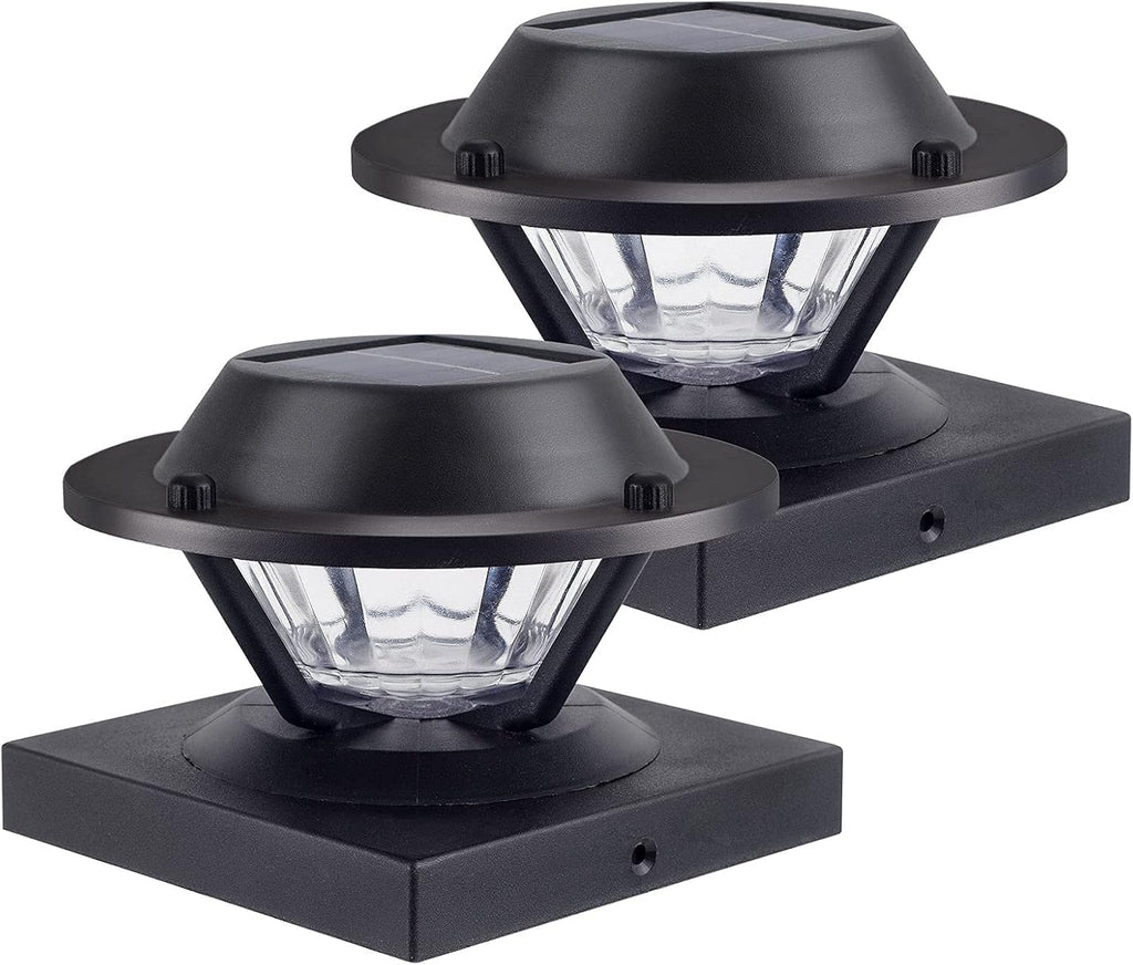 2 Pack Black Solar Post Lights M90049