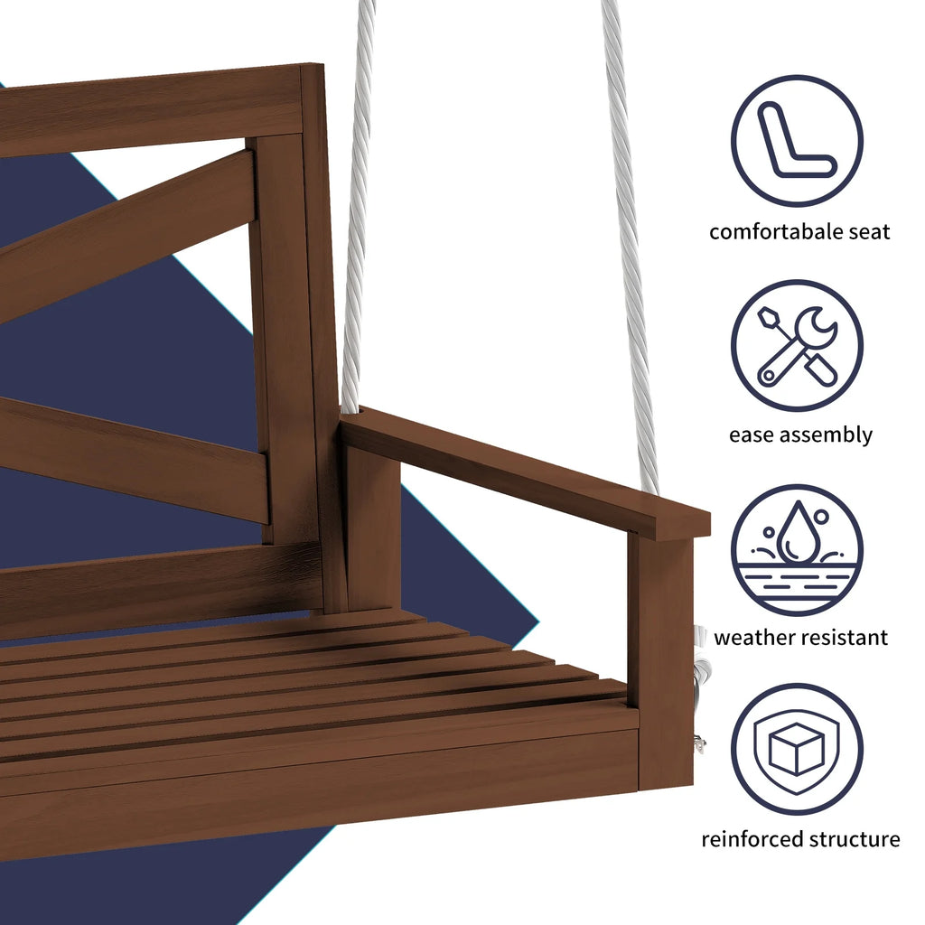 Brown Wood Garden Swing for Adult R296956
