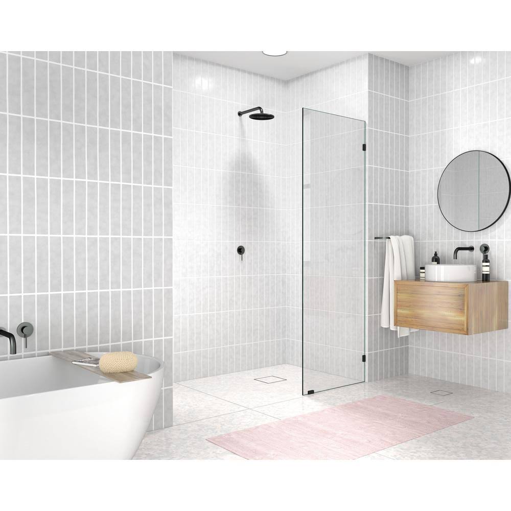 26.5x22 x 78x22 Frameless Fixed Glass Panel Oil Rubbed Bronze T7126
