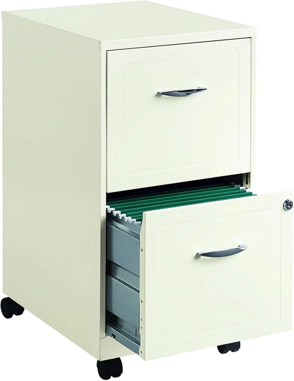 18 2 Drawer Mobile Vertical Metal File Cabinet Metallic Charcoal I631666
