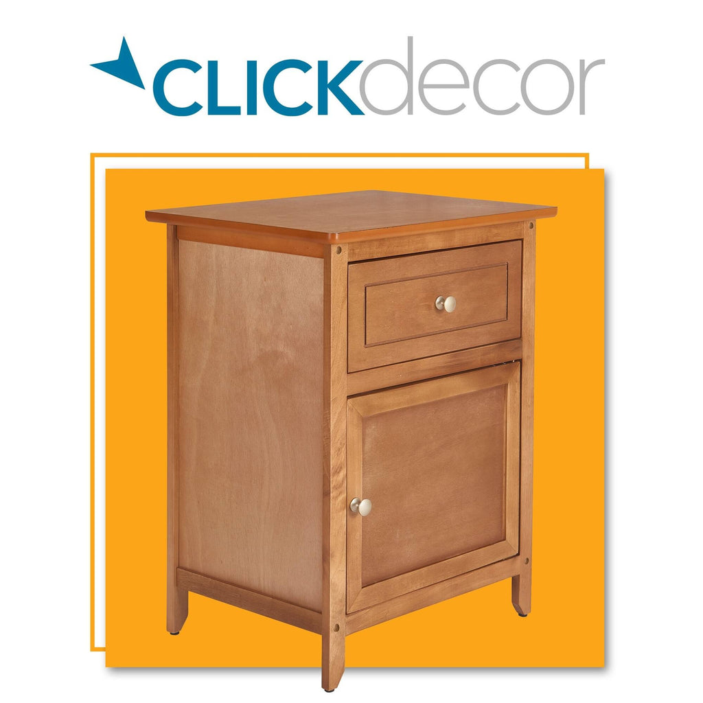 Brown Side Table with Single Drawer and Storage Cabinet X51115
