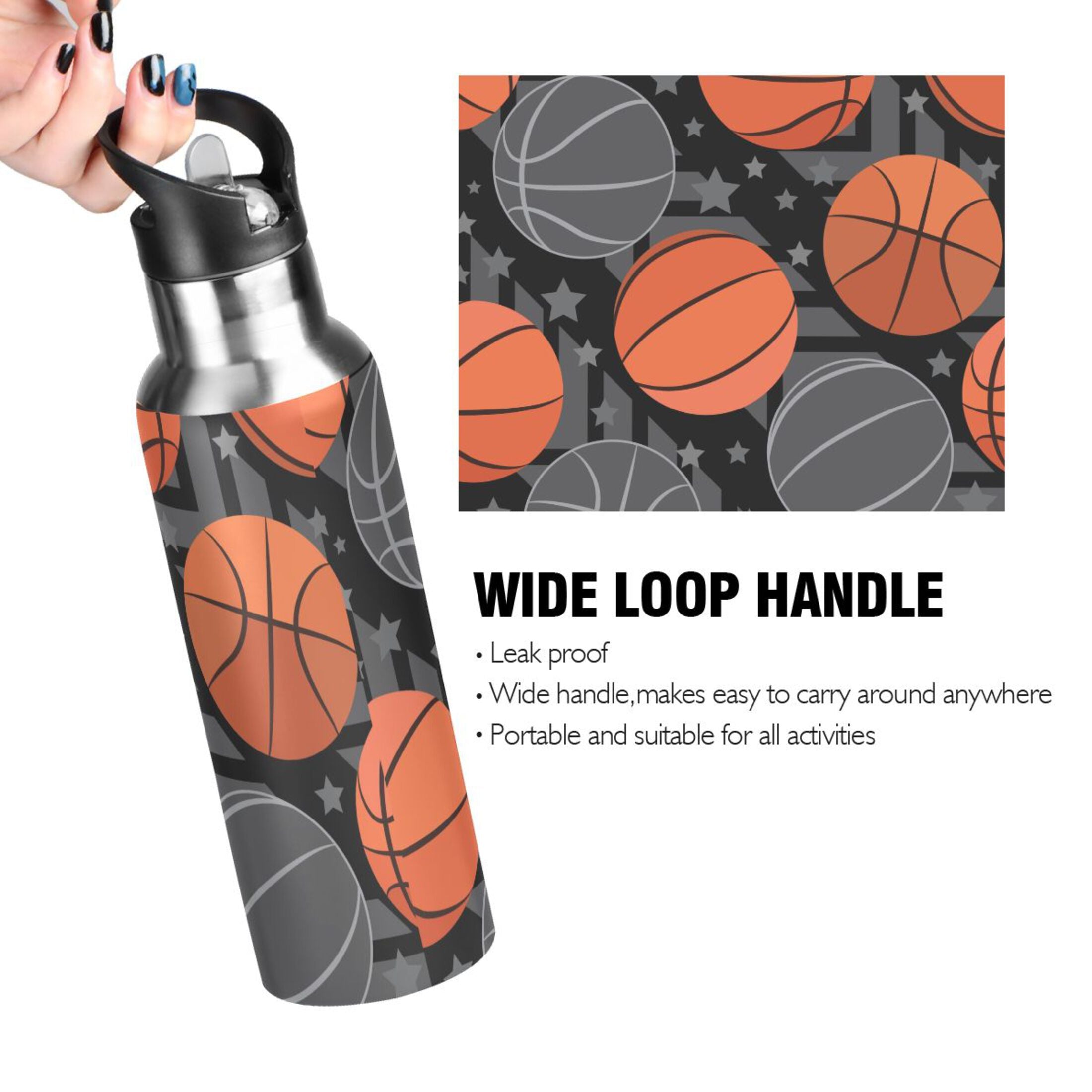 Stainless Steel Insulated Water Bottle with Straw Lid B83170