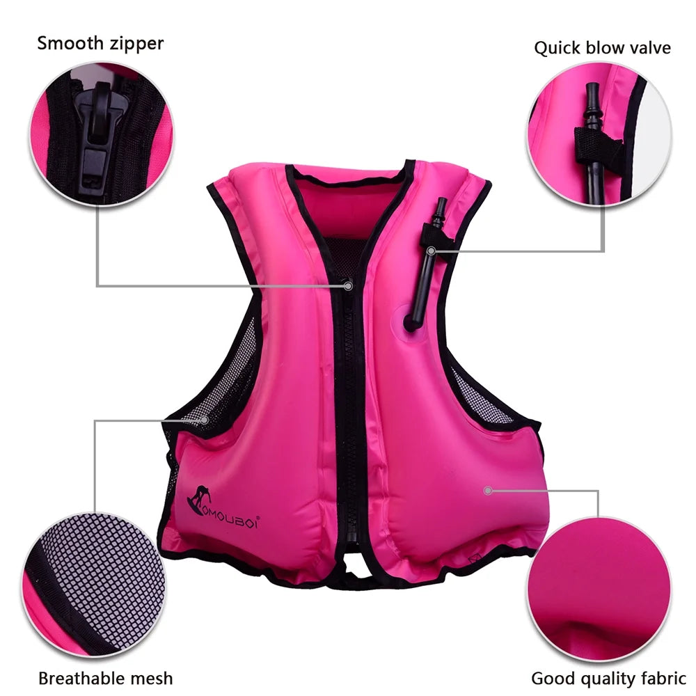 Inflatable Life Jacket for Snorkeling and Water Sports B548388