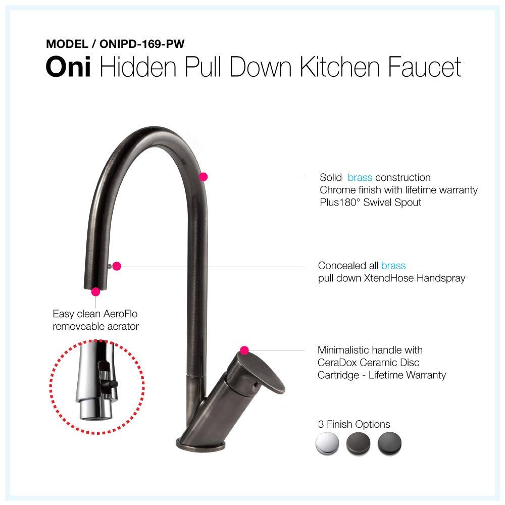 Pewter Pull Down Kitchen Faucet P38974