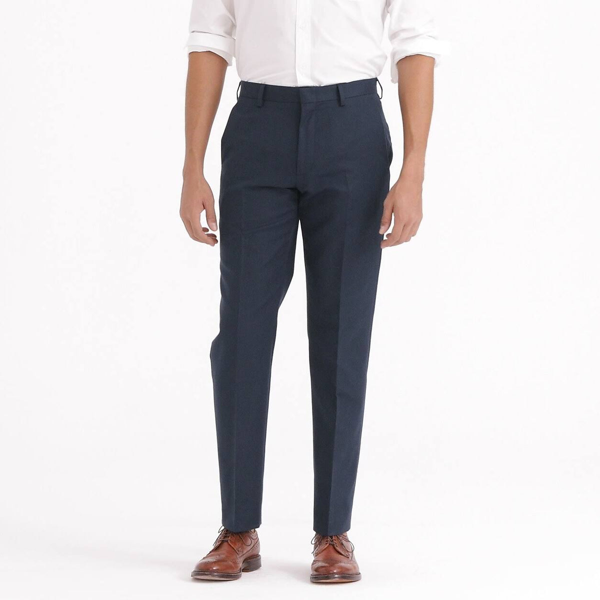 Slim-Fit Unstructured Suit Pant in English Wool-Cotton Twill F74865