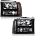 Clear Lens Black Housing Amber Reflector Headlights for Ford Super Duty S320