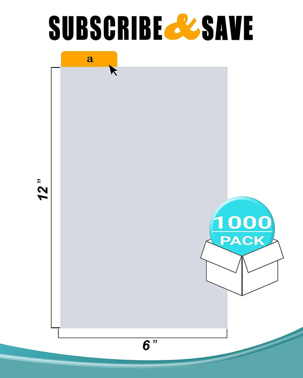 1000 Pack Clear Flat Open Top Poly Bags 6 Mil O67379