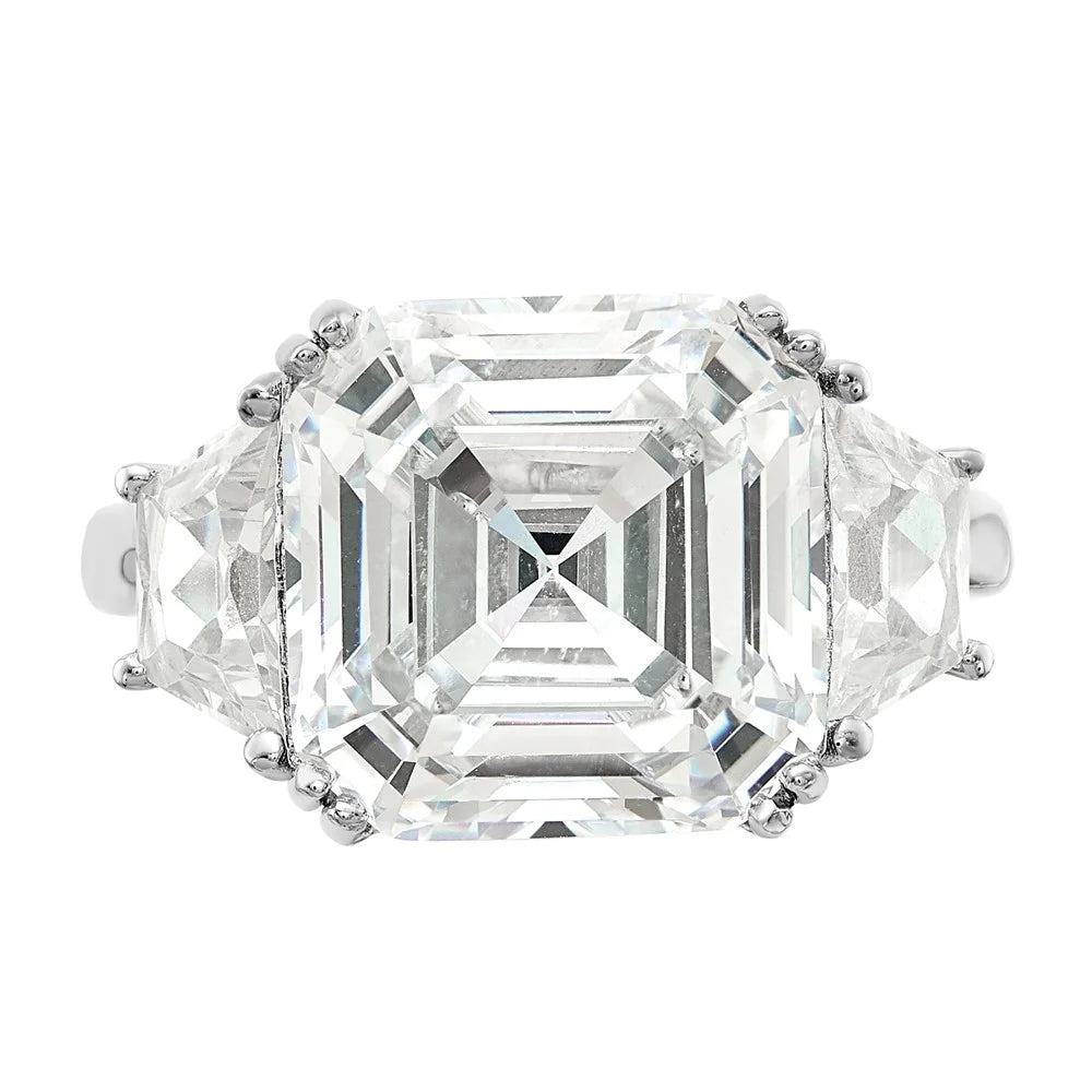 Sterling Silver CZ 3 Stone Ring D154923