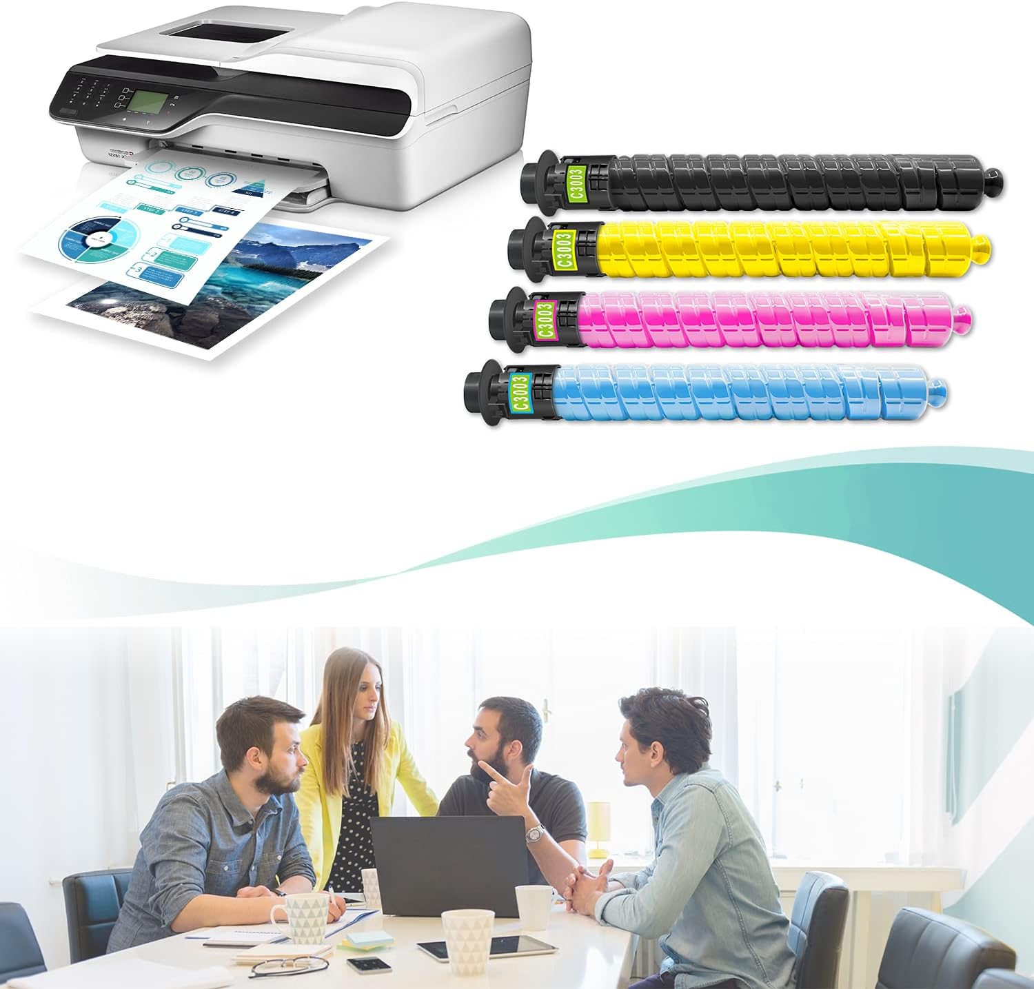 4-Pack Black Cyan Magenta Yellow Toner Cartridge K96281