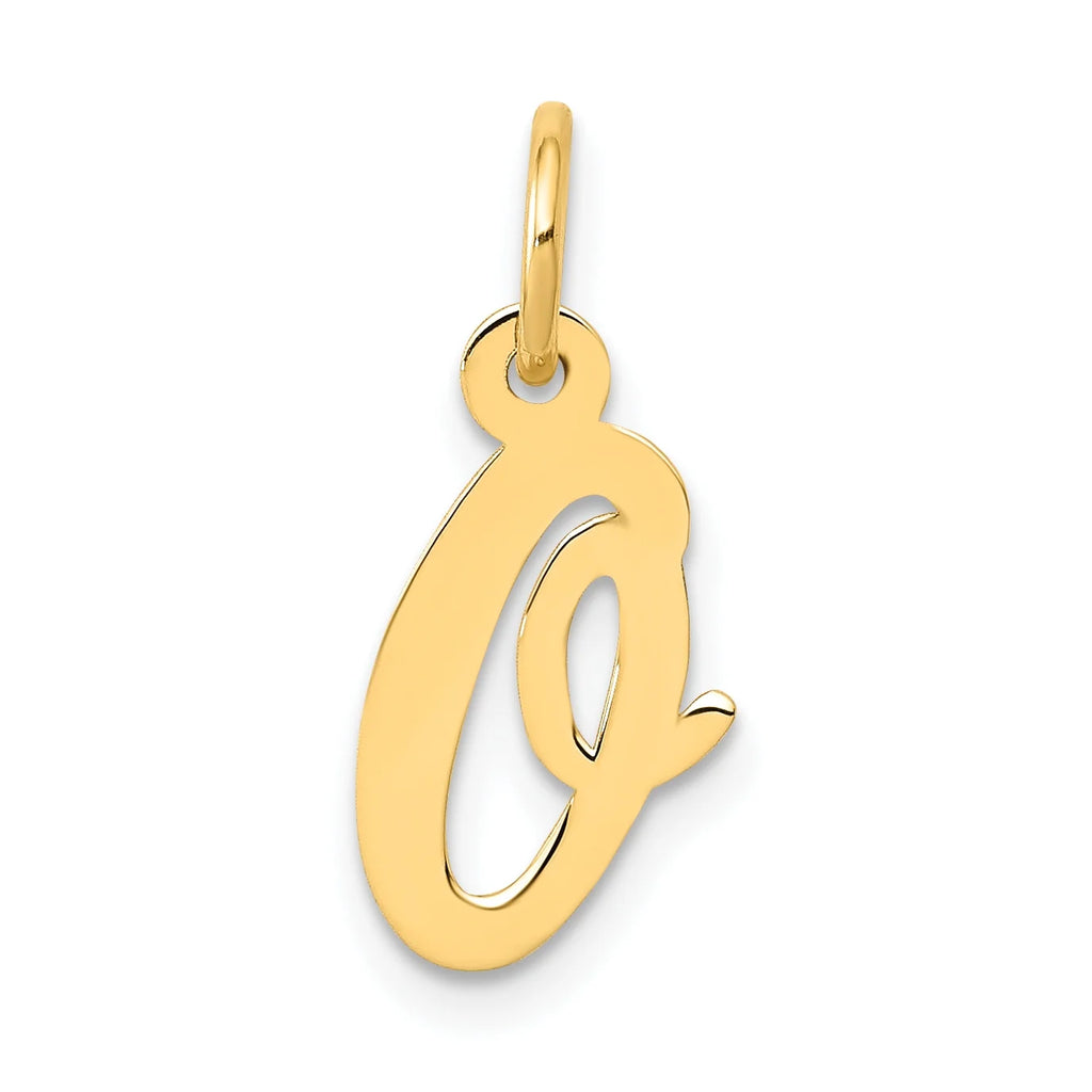14K Yellow Gold Initial Pendant Charm V646