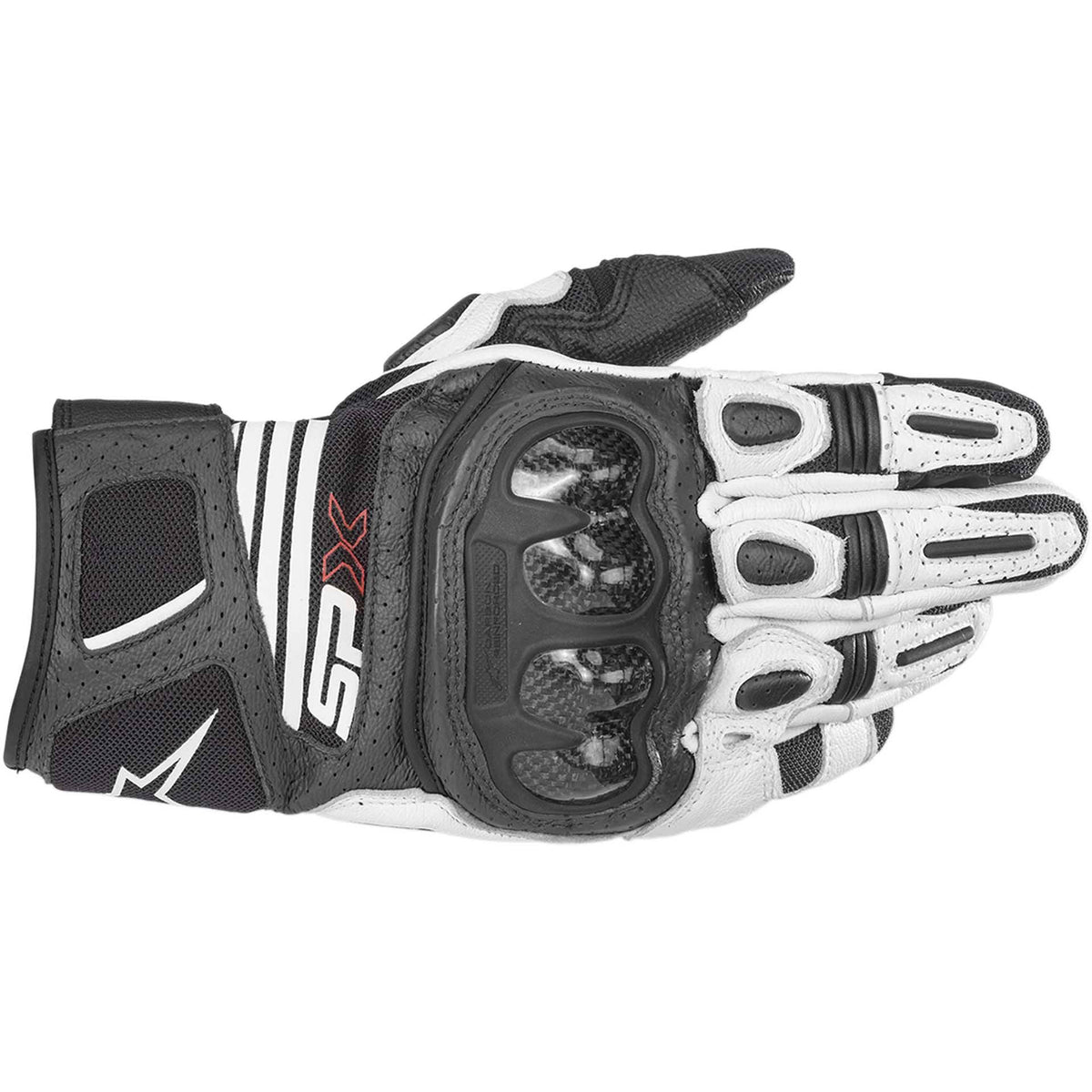 Black White Red Fluo Carbon Gloves G4864