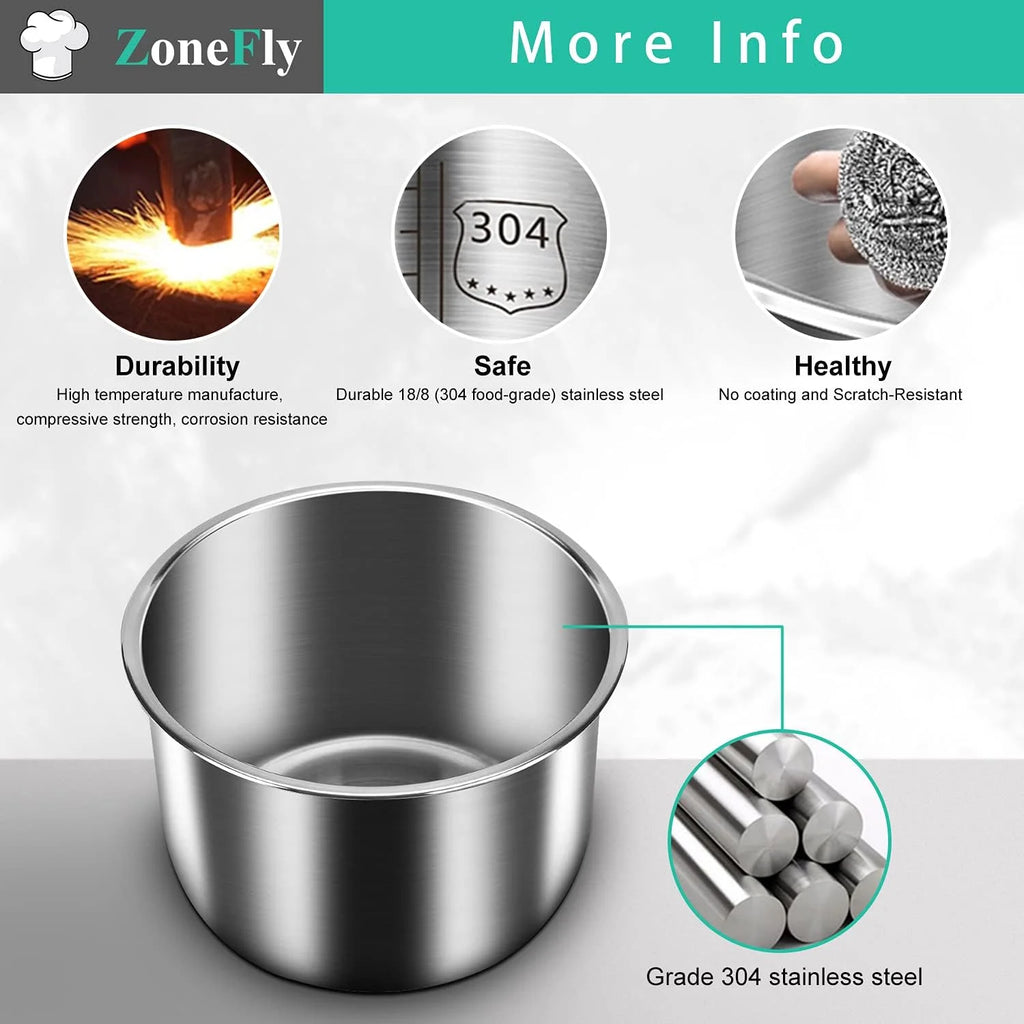 6 Qt Stainless Steel Inner Pot for 6 Quart Pressure Cooker N38726