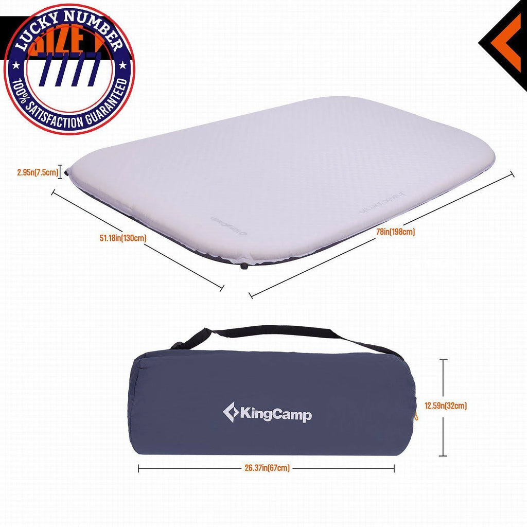 Deluxe Double Self-Inflating Camping Pad, 3 Inches Thick G7556