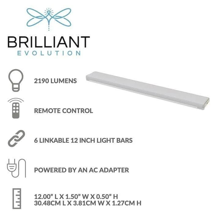 12 inch LED Under Cabinet Light Kit with 6 Bars and Remote Control, White A54573