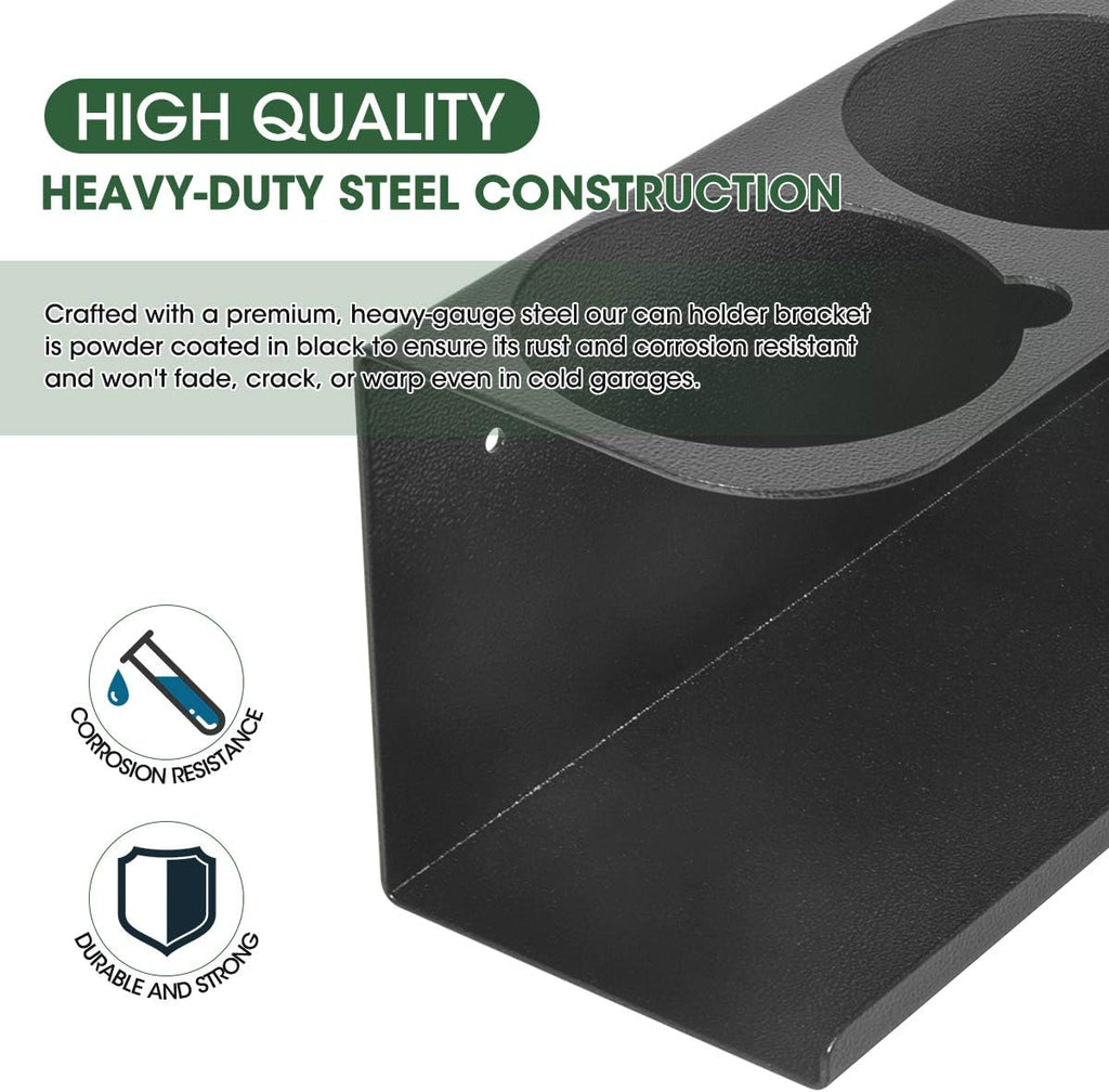 Steel Wall Mounted Aerosol Spray Can Holder Rack Organizer, Five cans, 16.5 Width x 4 Height x 3.5 Depth, Pack of 2 O508