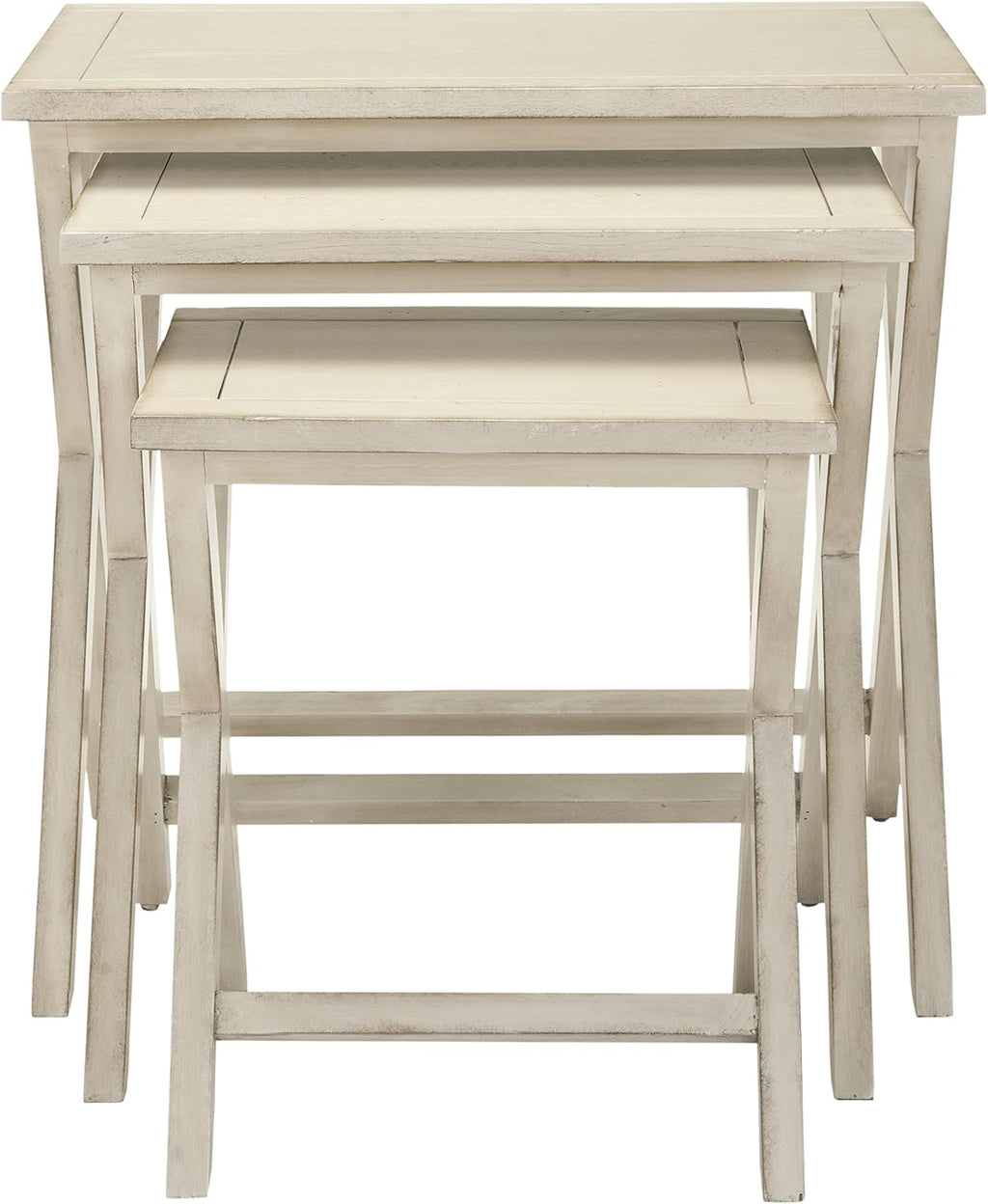 Antiqued White Stacking Tray Tables M702