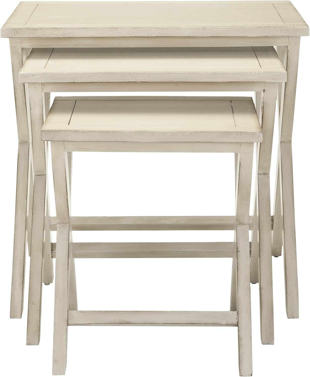 Antiqued White Stacking Tray Tables M702