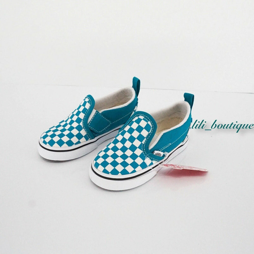 Checkerboard Slip-On V (Caribbean Sea/True White) U582876