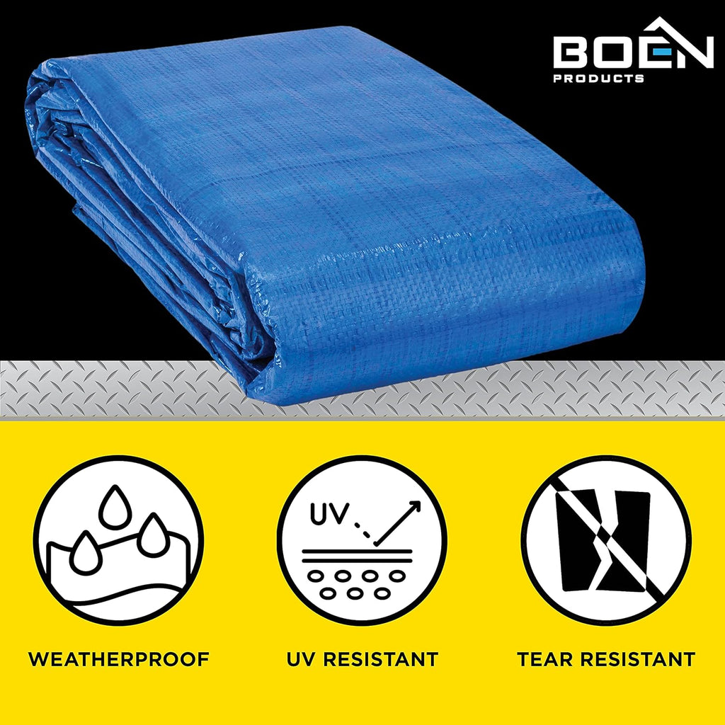 Blue Poly Tarp Cover 5 Mil Thick Waterproof (30' x 40') P513682