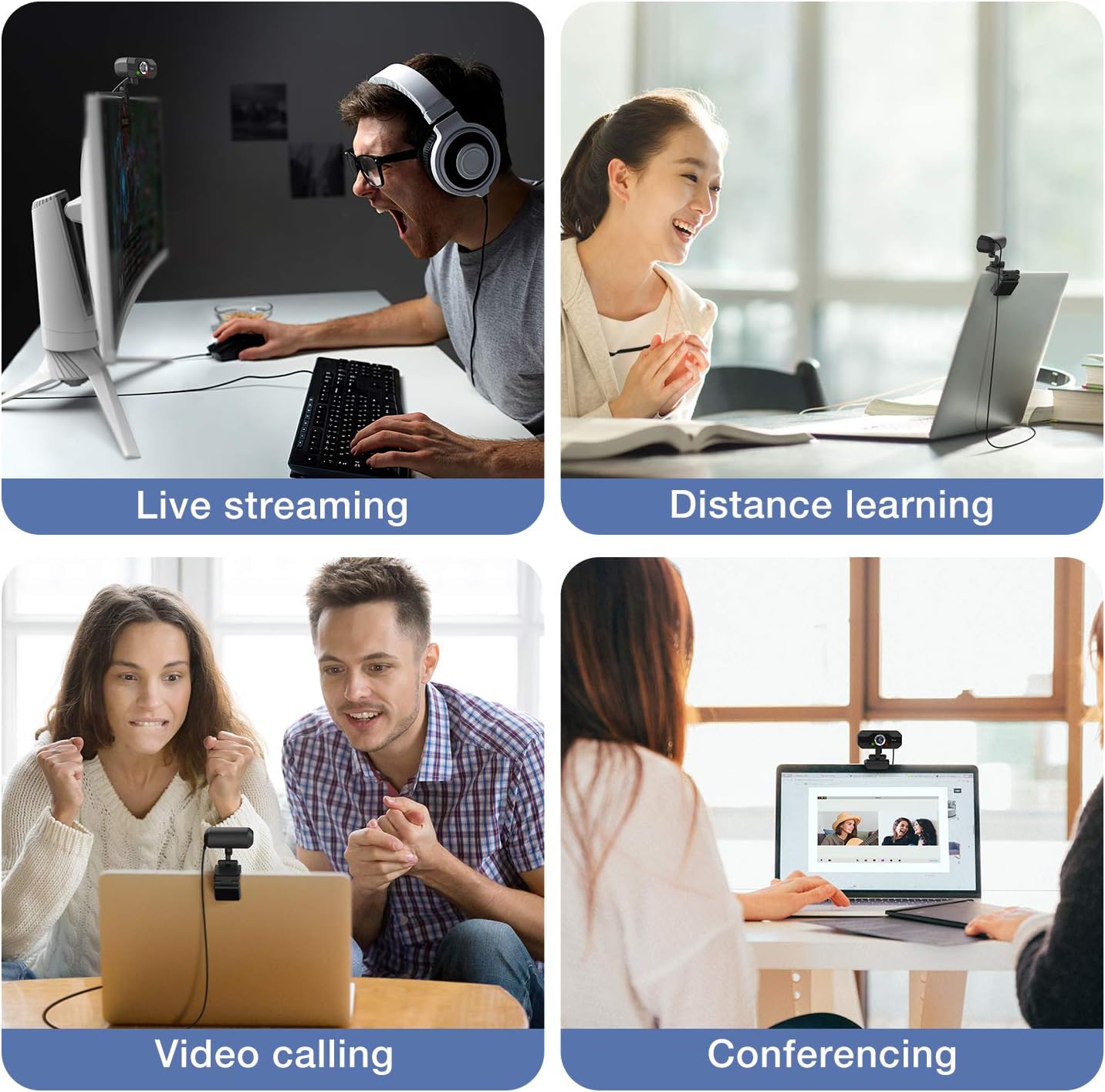 2 Pack 1080P USB Webcam with Microphone Y12392