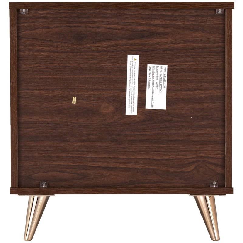 Walnut Bedside Table with Drawers P784019