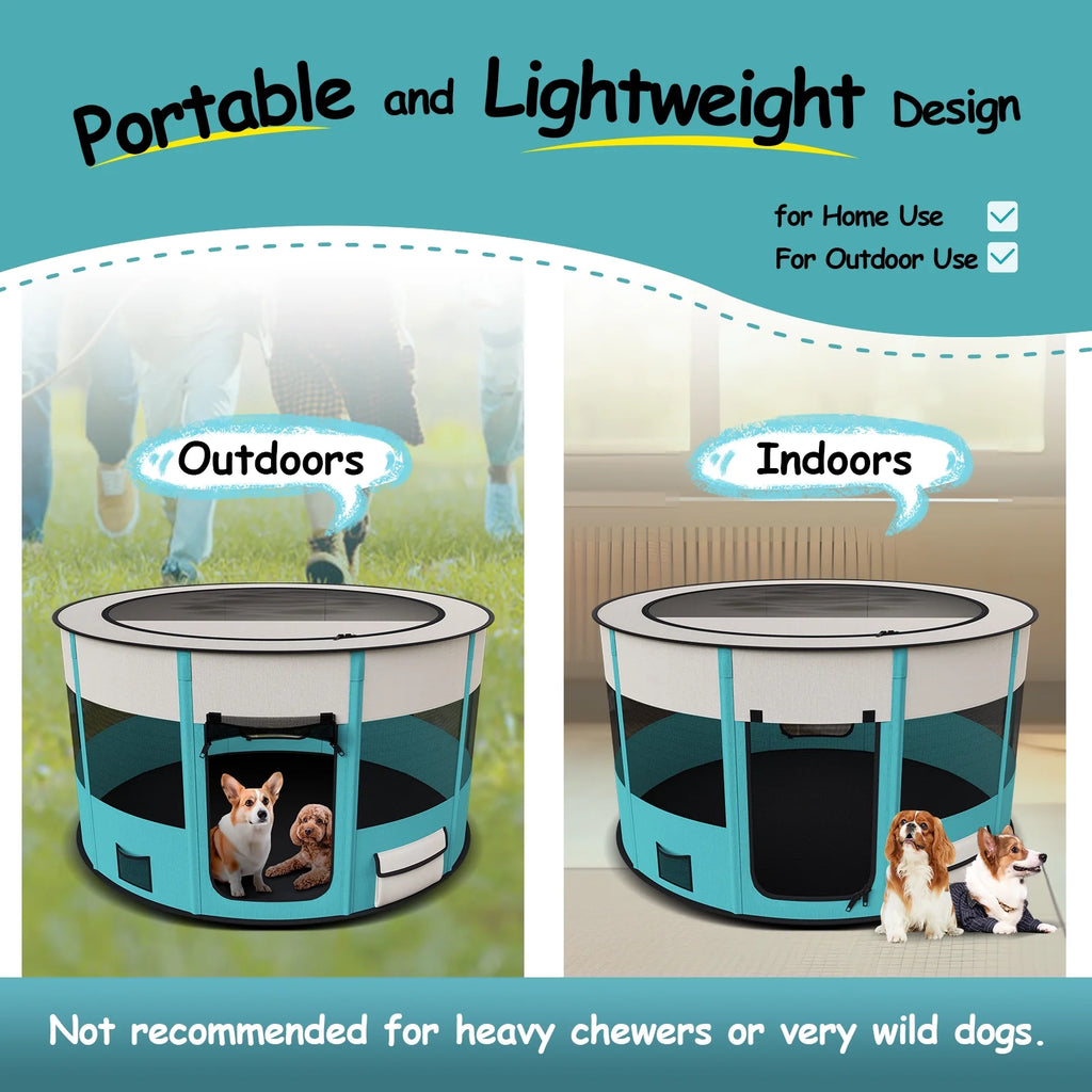 Large Foldable Pet Playpen with Carrying Case S9870