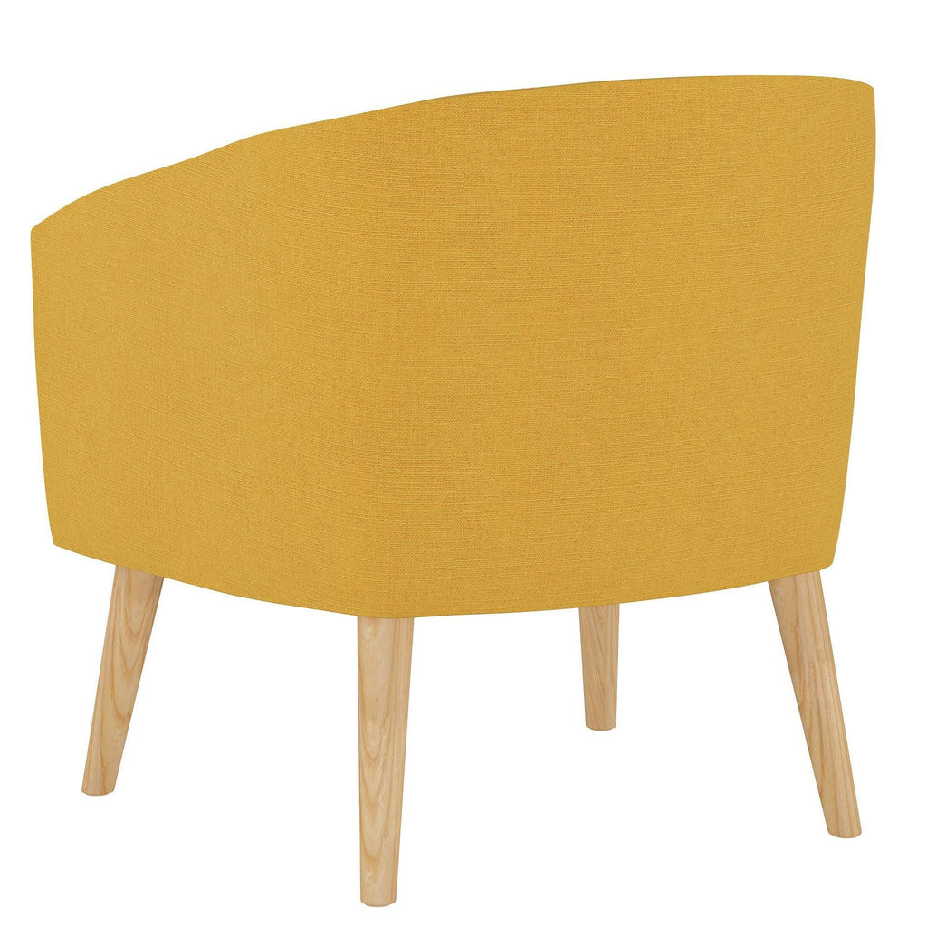 French Yellow Linen Arm Chair N89308