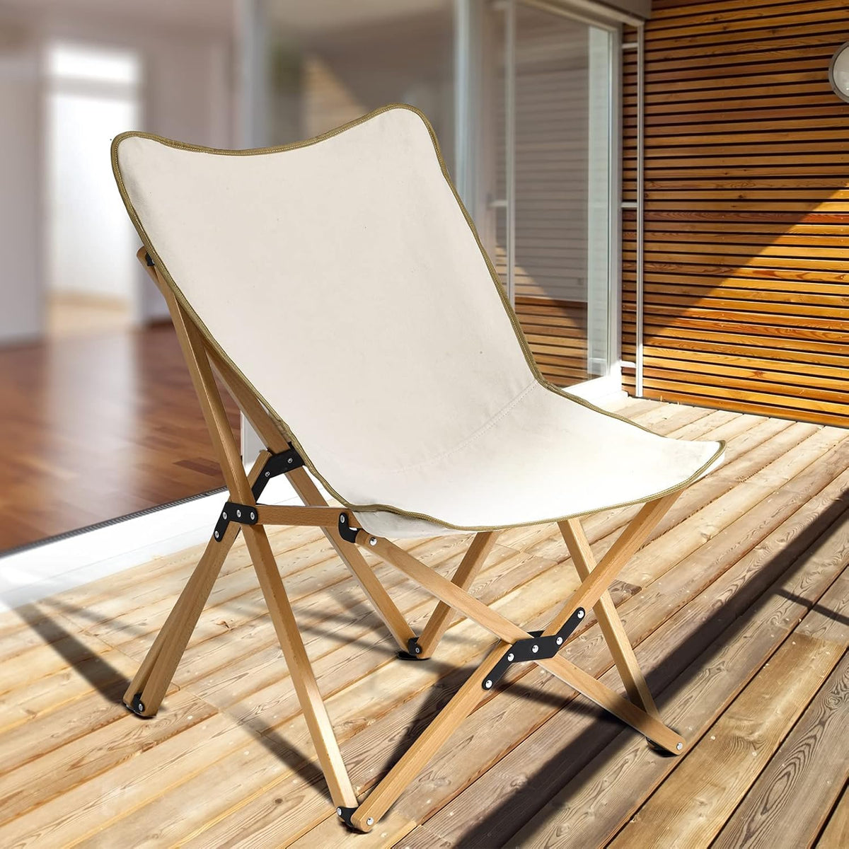 Wood Camping Chair with Carry Bag F264611